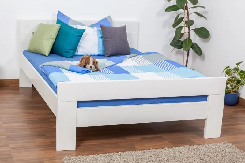 Hêtre Lit en bois Cadre de lit 140 x 200 cm Blanc Abbildung