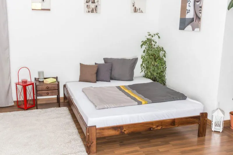 Lit 160 x 200 cm Pin Noisette Abbildung