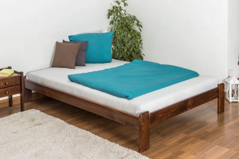 Bois massif Lit Pin 140 x 200 cm Noisette avec sommier à lattes Abbildung