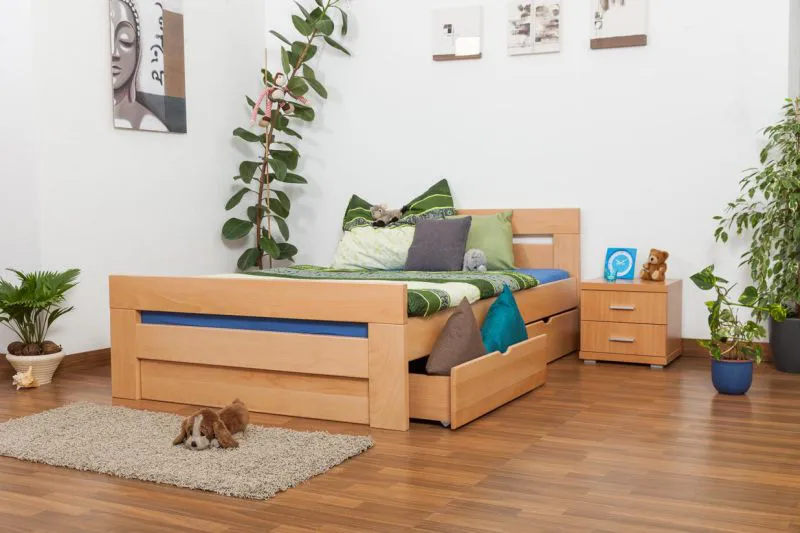 Hêtre Lit 140 x 200 cm Naturel Abbildung