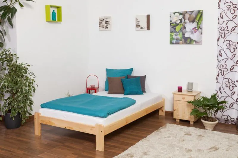 Pin Bois massif Lit 120 x 200 cm Naturel Abbildung