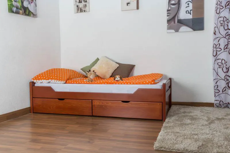 Lit avec espace de rangement Hêtre 90 x 200 cm Cerise Abbildung