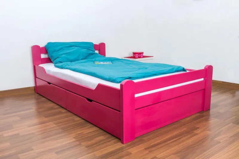 Lit en bois Hêtre 120 x 200 cm Rose Abbildung