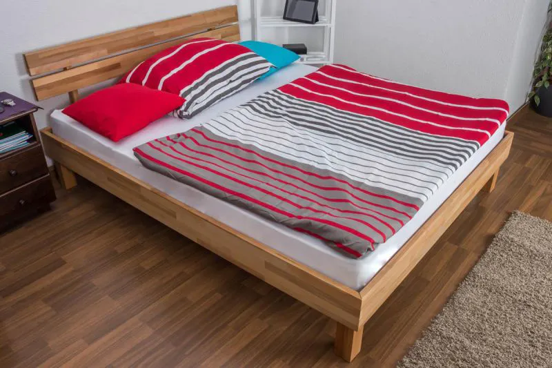 Coeur de Hêtre Bois massif Cadre de lit 160 x 200 cm huilé Abbildung