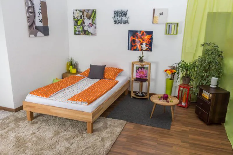 Bois massif Lit Coeur de Hêtre 120 x 200 cm huilé Abbildung