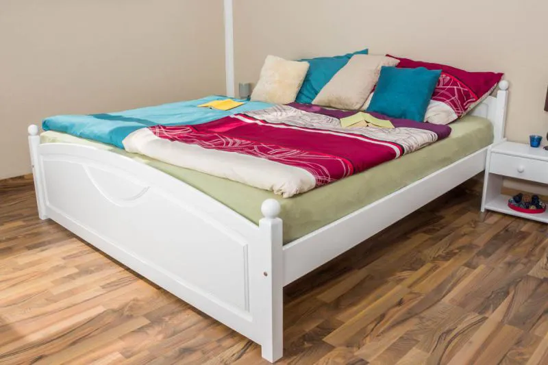 Lit en bois Cadre de lit Pin 180 x 200 cm Blanc Abbildung