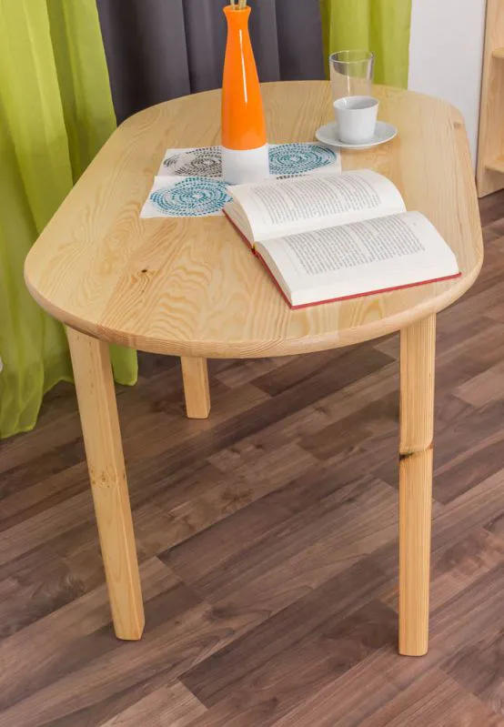 Table ronde en pin massif naturel 004 | 115 x 70 cm | Design moderne | Finition soignée