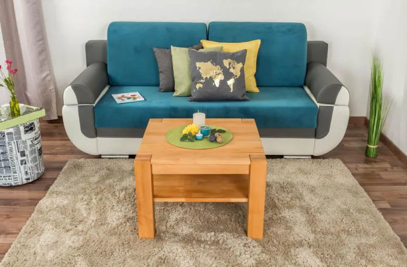 Table d'appoint Table basse Hêtre Bois massif Couleur: Naturel 50x65x65 cm Abbildung