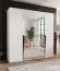 Armoire à portes battantes / 2 portes à miroir / Couleur : Blanc / 2 compartiments / Soft-Close / 2 tringles à vêtements / Poignées : Noir / Dimensions : 200 x 52 x 202 cm / Penderie / Chants ABS
