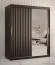 Armoire élégante Balmenhorn 84 avec porte miroir | Noir mat | 200 x 150 x 62 cm | 5 compartiments, 2 tringles