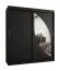 Armoire portes coulissantes Jorasses 15 | Noir | 1,8 m large | Miroir | 5 casiers | 2 tringles | Rails aluminium