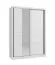 Armoire à portes coulissantes / Penderie / 1 porte miroir / Couleur : Blanc opaque / 2 tringles à vêtements / 5 compartiments / Dimensions : 155 x 60 x 215,5 cm / Chants ABS