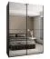 Penderie / Armoire à portes coulissantes / Soft-Close / 245,5 x 180 x 64 cm / 11 compartiments / Couleur : Noir / 2 tringles à vêtements / Miroir / 2 portes coulissantes