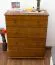 Commode en pin massif couleur chêne 018 | 4 tiroirs | 100 x 80 x 42 cm | Design moderne et robuste