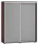 Armoire à portes coulissantes / armoire Tabubil 20, couleur : Wengé / Gris - Dimensions : 145 x 120 x 41 cm (H x L x P)