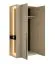 Armoire penderie 2 portes Acharnes 02 | LED intégrée & miroir | Espace optimisé | Chêne Barista/Noir