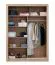 160 cm de large Armoire avec 2 portes | 6 casiers | Couleur: Chêne Abbildung