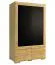 121 cm de large Armoire avec 2 portes | Couleur: Chêne / Noir Abbildung