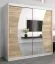 200 cm de large Armoire à portes coulissantes avec 10 casiers et 2 portes | Couleur: Chêne Sonoma / Blanc | Laminée Abbildung