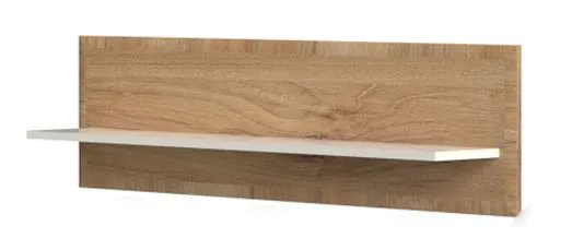 Étagère murale Gataivai 30 | Beige brillant & noyer | 35 x 135 x 21 cm | Design moderne