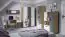 Chambre d'adolescents - Commode Sallingsund 05, couleur : chêne / blanc / anthracite - Dimensions : 139 x 92 x 40 cm (H x L x P), avec 2 portes, 1 tiroir et 9 compartiments