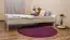 Lit futon / lit en bois de pin massif laqué blanc A11, sommier à lattes inclus - dimension 140 x 200 cm