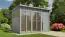 Abri de jardin Jena 02 avec plancher et carton bitumé, gris clair - en éléments de 19 mm, surface au sol : 7,65 m².