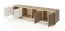 Meuble bas TV / Couleur : Bolivar Naturel / Cappuccino / 4 portes battantes / 4 compartiments / Fonction push-to-open / Éclairage LED inclus / 204 x 40 x 55 cm / Meuble TV