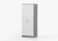 Armoire à portes battantes Smolikas 65 | 2 portes | Blanc & Gris | 5 compartiments | Poignées bois blanc | 192 x 80 x 50 cm