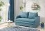 Canapé-lit 2 places Beerse 01, Couleur : Bleu - dimensions : 84 x 136 x 94 cm (h x l x p)