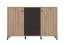 Commode / 4 tiroirs / Couleur : Chêne Artisan / Noir / 2 portes battantes / Bords ABS / 4 compartiments / Dimensions : 138 x 40 x 90 cm / Buffet / Pour le salon
