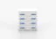 Commode Smolikas 19 blanche | 80 cm de large | 4 tiroirs spacieux | Poignées bois bleues | 90 x 80 x 40 cm