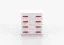 Commode enfant 80 cm | 4 tiroirs spacieux | Blanc Smolikas 21 | Poignées bois rouge | 90 x 80 x 40 cm