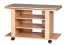 Meuble TV sur roulettes couleur hêtre | Plateau supérieur pivotant 360° | 51 x 75 x 38 cm