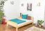 lit simple / lit d'appoint en bois de pin massif, naturel A6, sommier à lattes inclus - Dimensions : 120 x 200 cm