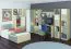 Chambre d'adolescents - armoire à portes battantes / armoire d'angle Greeley 01, couleur : hêtre / blanc / gris platine - Dimensions : 199 x 82 x 82 cm (H x L x P), avec 2 portes et 6 compartiments