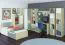 Bureau chambre ado Greeley 14 | 78 x 119 x 55 cm | 1 porte, 1 tiroir, 2 niches | Coloris hêtre, blanc, gris platine