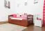 Lit d'enfant / lit junior "Easy Premium Line" K1/h/s incl. 2ème couchette et 2 panneaux de recouvrement, 90 x 200 cm hêtre massif couleur cerisier