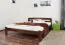 Lit junior en pin massif finition noyer A5 | Sommier inclus | 160 x 200 cm | Design moderne