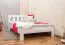 Lit enfant ou adolescent en pin massif blanc A21 | 120 x 200 cm | Design moderne | Incl. sommier