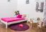 Lit simple / lit d'appoint en pin massif laqué blanc A27, sommier à lattes inclus - Dimensions 90 x 200 cm