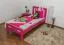 lit d'enfant / lit de jeunesse "Easy Premium Line" K8, hêtre massif verni rose - couchette : 90 x 200 cm