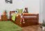 Lit enfant ou adolescent Easy Premium Line K1/2h | 2e couchage et panneaux inclus | 90 x 200 cm hêtre massif laqué rouge cerise