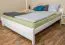 Lit double / lit d'appoint en pin massif blanc 77, avec sommier à lattes - 180 x 200 cm (l x L)