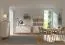 Vitrine / Deux étagères en verre / Couleur : Beige / 10 compartiments / Poignées & Pieds : Or / Dimensions : 105,5 x 40,5 x 191 cm / Design élégant