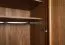 Armoire moderne avec système Soft Close Fazenda 01 | Finition huilée/cirée | Chêne partiellement massif | 222 x 104 x 61 cm | Brun foncé
