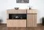 Buffet contemporain avec deux tiroirs | Chêne et noir | 2 portes, 5 compartiments | 90 x 150 x 40 cm