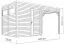 Abri de jardin Basel 02 avec extension de toit, plancher et feutre de couverture inclus, finition naturelle - Abri de jardin en éléments préfabriqués de 19 mm, surface au sol : 5,10 m², toit plat