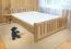 Lit enfant ou adolescent en hêtre massif naturel 106 | 140 x 200 cm | Sommier inclus | Design moderne