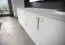 Meuble TV Palauli 01 | Blanc mat | 158 x 47 x 65 cm | 2 tiroirs | 2 portes | Pieds et poignées dorés | Façades arrondies